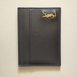 Saint Laurent black leather card holder